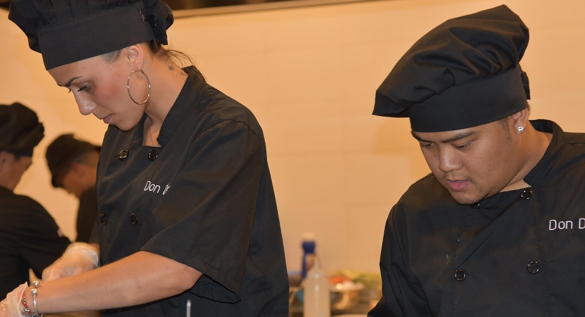 Kitchen staff from the famous Don Diego restaurant in Sotogrande at work