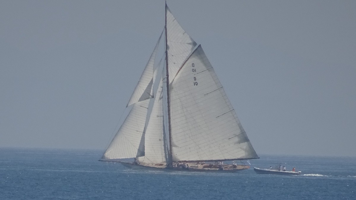 A beautiful classic sailing ship at sea during the sailing regatta in Sotogrande